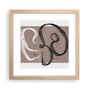 Plakat i ramme af lyst egetræ - Komposition - en søgen efter fuldstændighed - 30x30 cm
