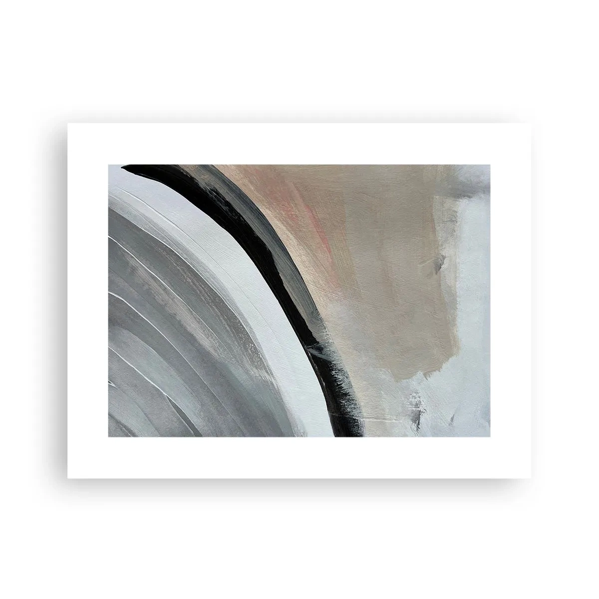 Plakat - Komposition: en bue af sort og gråt - 40x30 cm