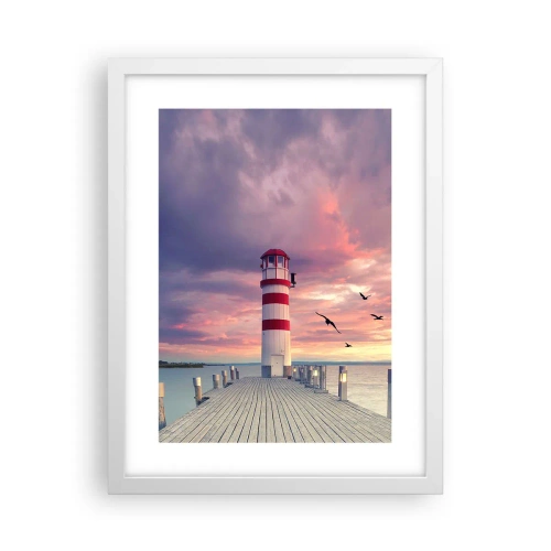 Plakat i hvid ramme - Det er tid til havnen - 30x40 cm