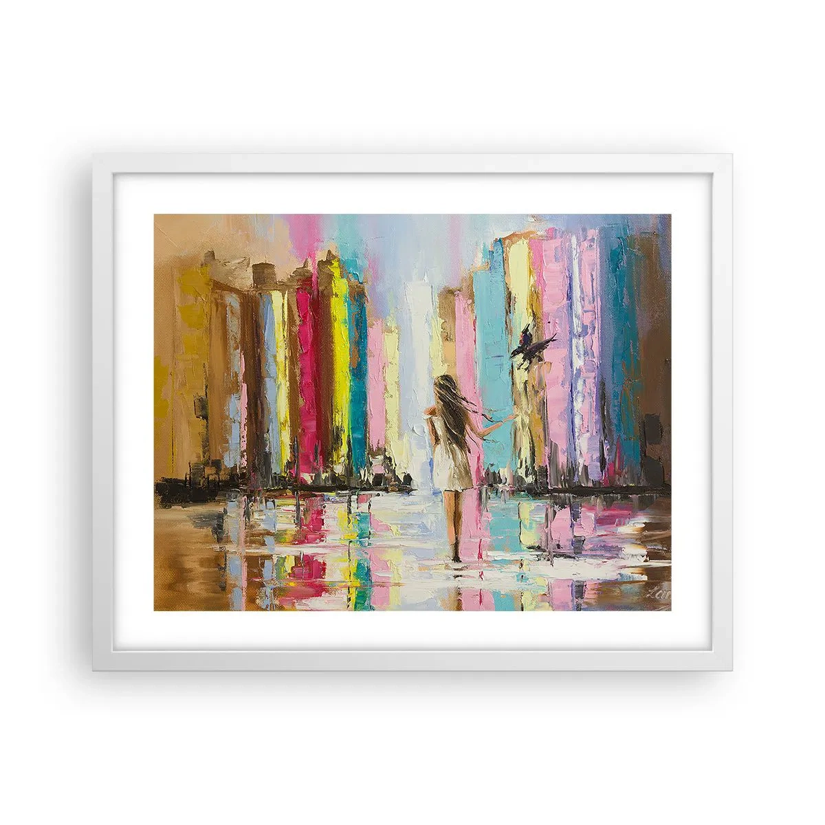 Plakat i hvid ramme - Følg mig - 50x40 cm