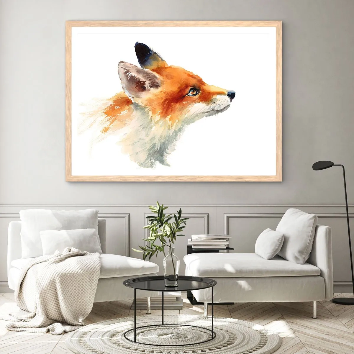 Plakat i ramme af lyst egetræ - Man kan aldrig være for forsigtig - 70x50 cm