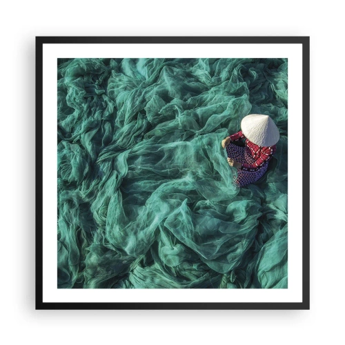 Plakat i sort ramme - I et hav af lys - 60x60 cm
