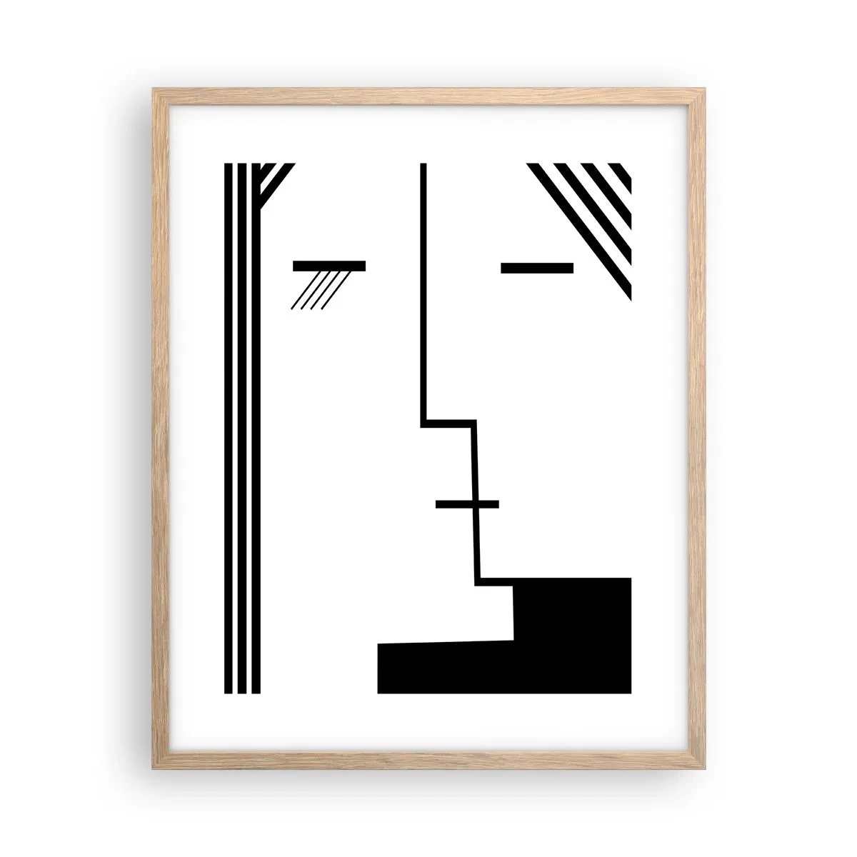 Plakat i ramme af lyst egetræ - Bare et kys - 40x50 cm