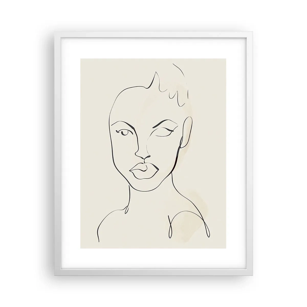 Plakat i hvid ramme - Omrids af sensualitet - 40x50 cm