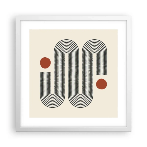 Plakat i hvid ramme - Fra start til slut - 40x40 cm