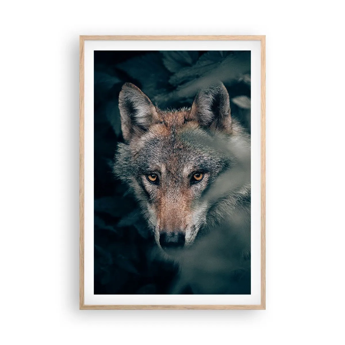 Plakat i ramme af lyst egetræ - Jæger - 61x91 cm