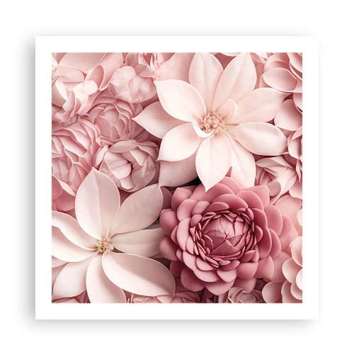 Plakat - I lyserøde kronblade - 60x60 cm