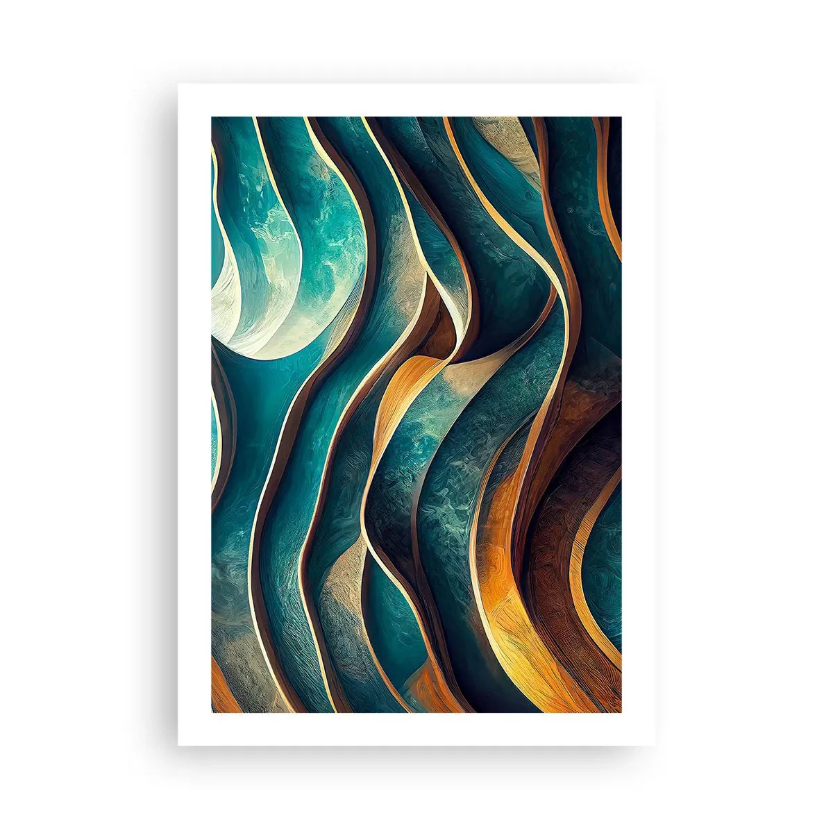 Plakat - Slyngninger af blåt - 50x70 cm