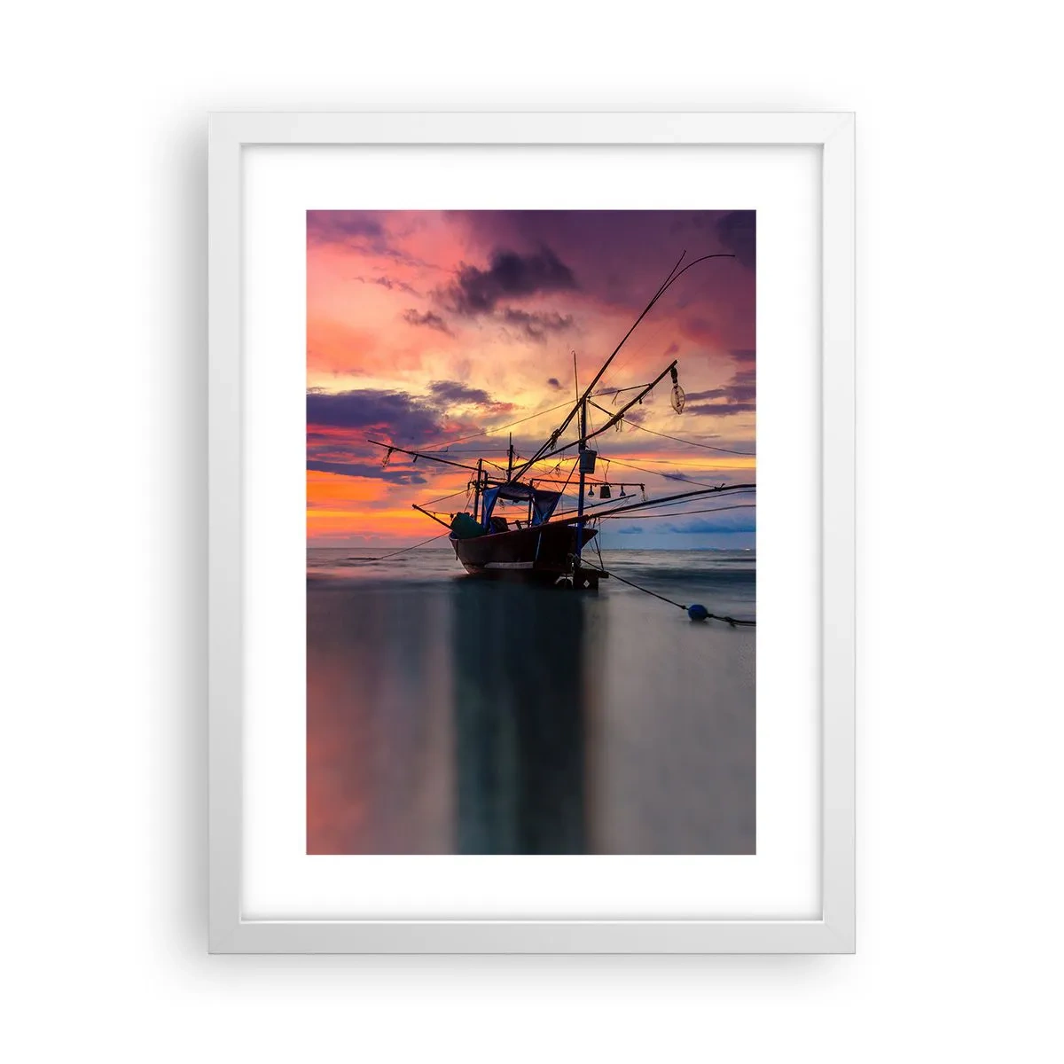 Plakat i hvid ramme - En eksotisk aften - 30x40 cm