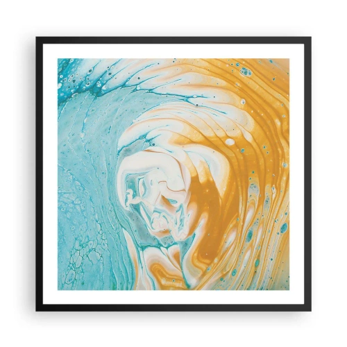 Plakat i sort ramme - Pastel hvirvel - 60x60 cm