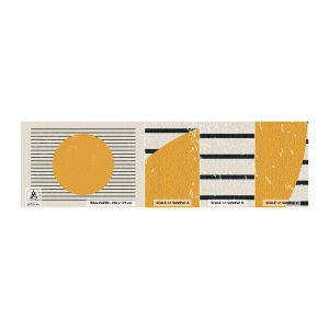 Fototapet Prøve Standard Eco - Enkelthedens kraft - Sol, Hjul, Linjer - 100x30 cm