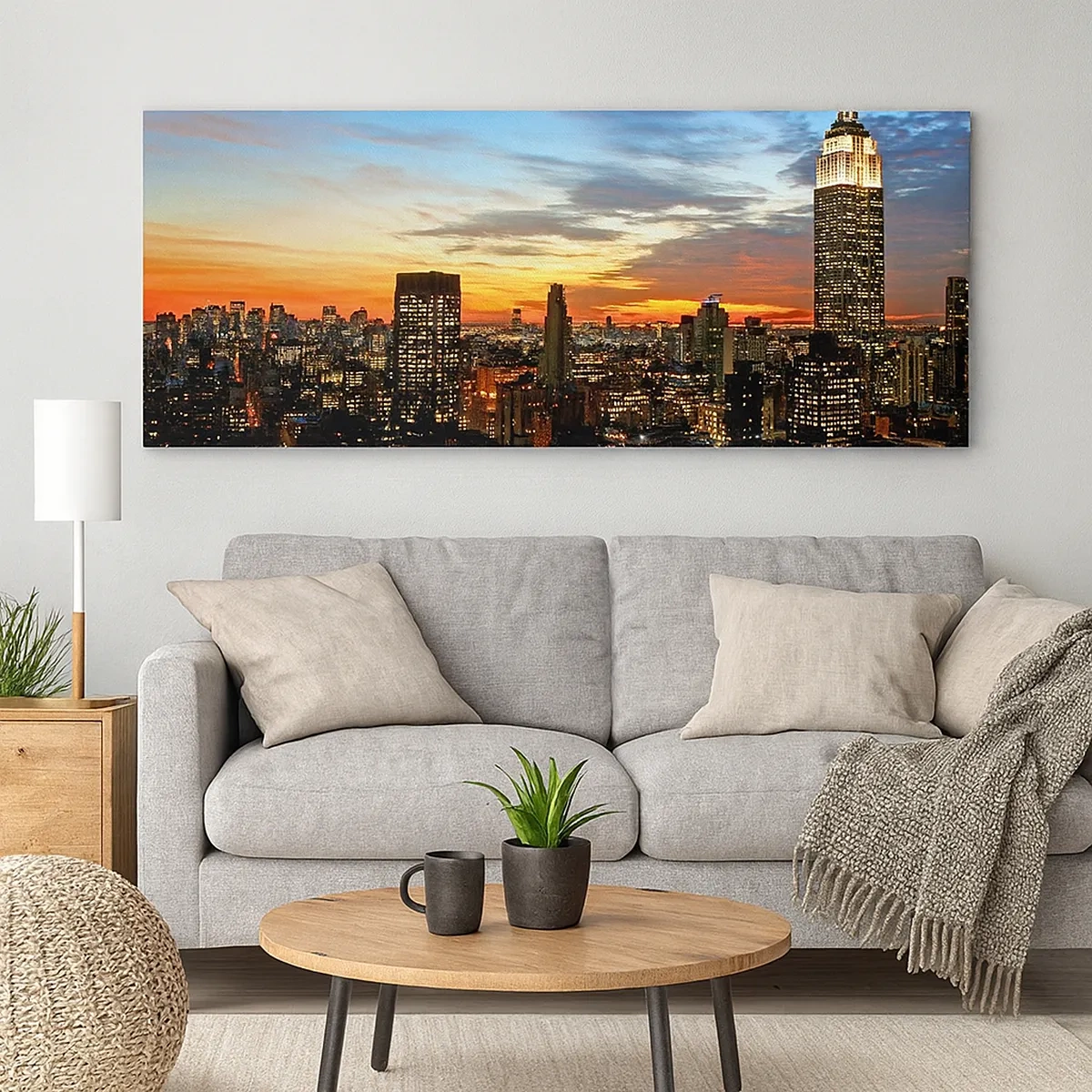 Lærredstryk - Billede på lærred - En lysende amerikansk nat - 30x30 cm