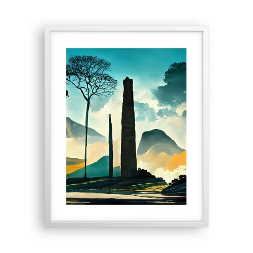 Plakat i hvid ramme - Stadig højere og højere - 40x50 cm