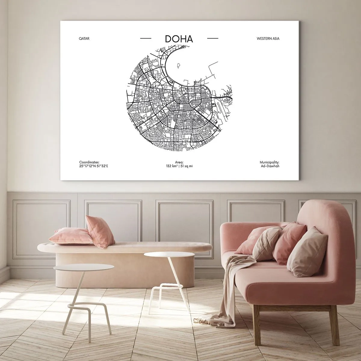 Billede på glas - Dohas anatomi - 120x80 cm