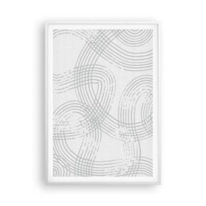 Plakat i hvid ramme - Der er ingen lige vej - 70x100 cm