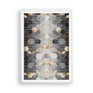 Plakat i hvid ramme - Sammensætning af diamanter - 70x100 cm