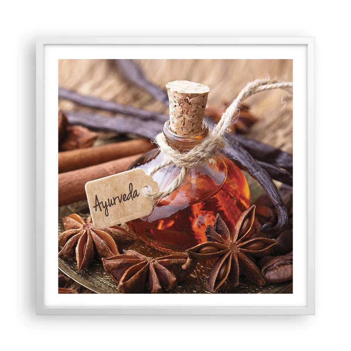 Plakat i hvid ramme - På vej mod enhed af krop og ånd - 60x60 cm