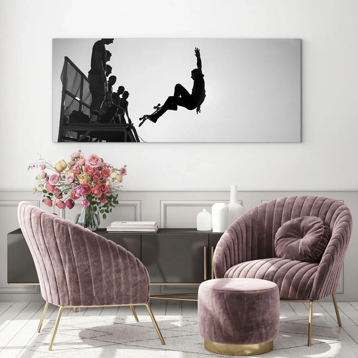 Billede på glas - Helte og tilskuere - 120x50 cm