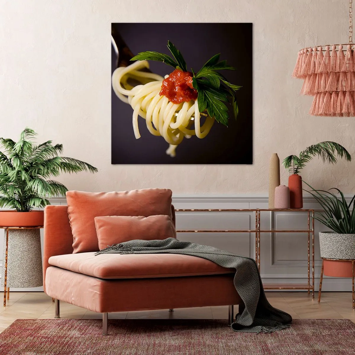 Lærredstryk - Billede på lærred - En lækker bid - 70x70 cm