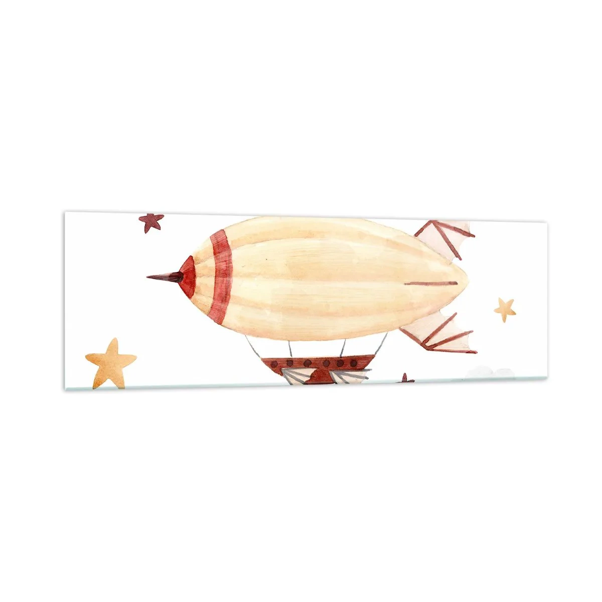 Billede på glas - Et luftskib - 160x50 cm