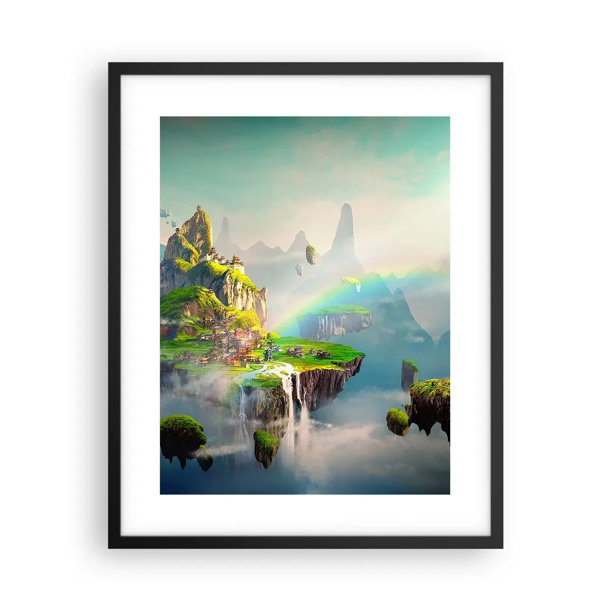 Plakat i sort ramme - Midden - lykkelige øer - 40x50 cm