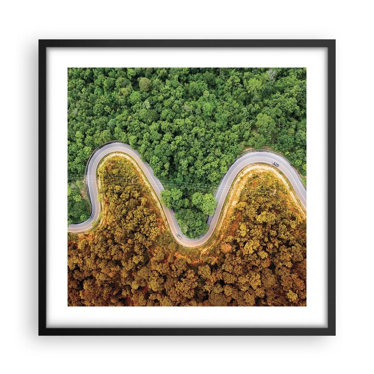 Plakat i sort ramme - Grænser og gennembrud - 50x50 cm