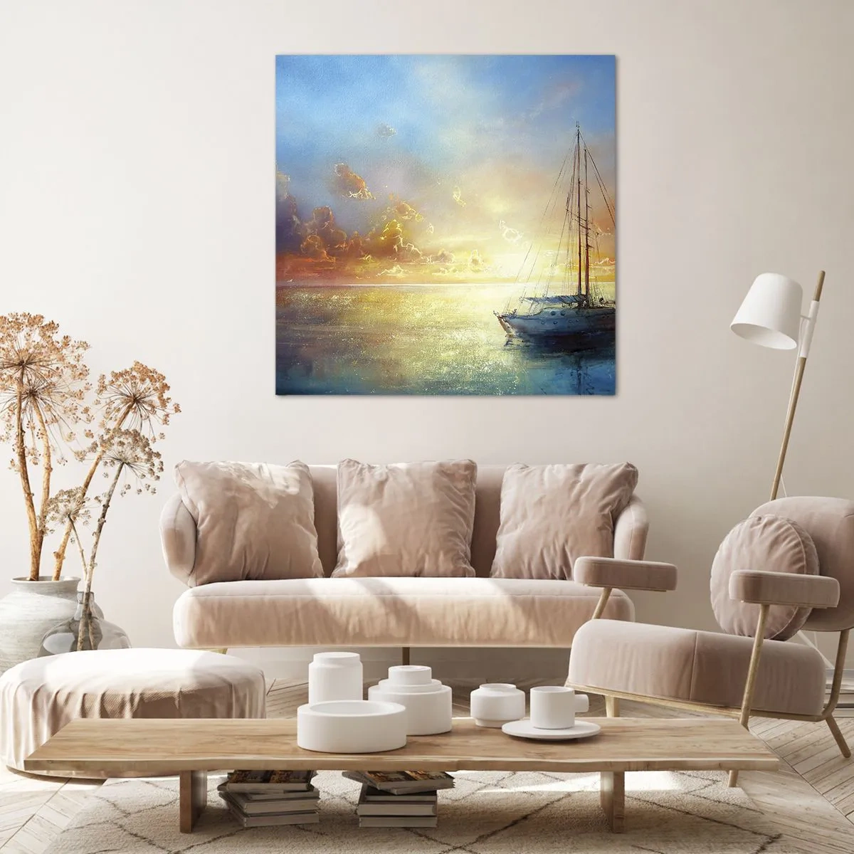 Lærredstryk - Billede på lærred - I en gylden bugt - 30x30 cm