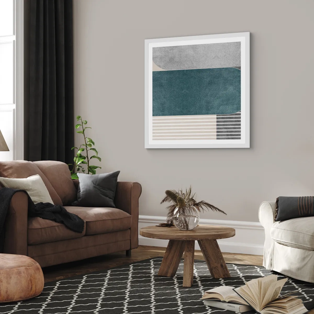 Plakat i hvid ramme - Horisontal komposition - 40x40 cm
