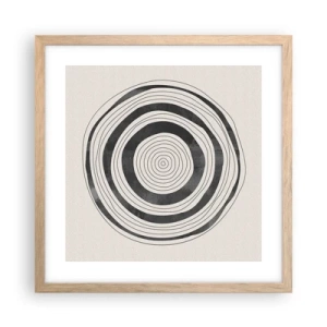Plakat i ramme af lyst egetræ - Det vigtige er det, der er imellem - 40x40 cm