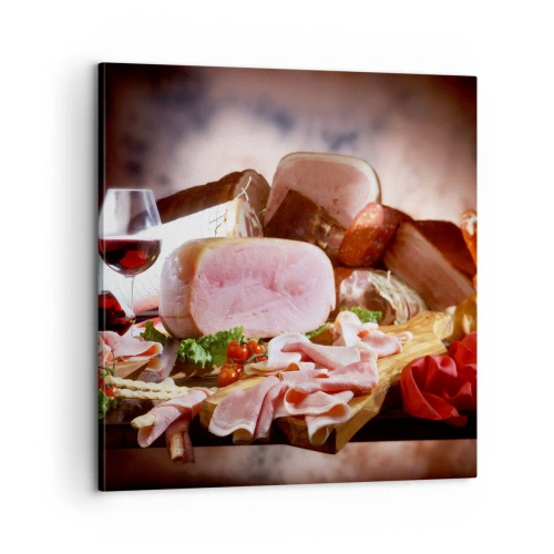 Lærredstryk - Billede på lærred - En kulinarisk drøm med en karaffel - 60x60 cm