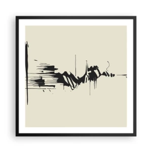 Plakat i sort ramme - Skyndsom abstraktion - 60x60 cm