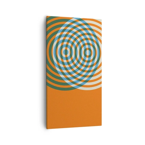 Lærredstryk - Billede på lærred - Abstrakt cirkulær variation - 55x100 cm