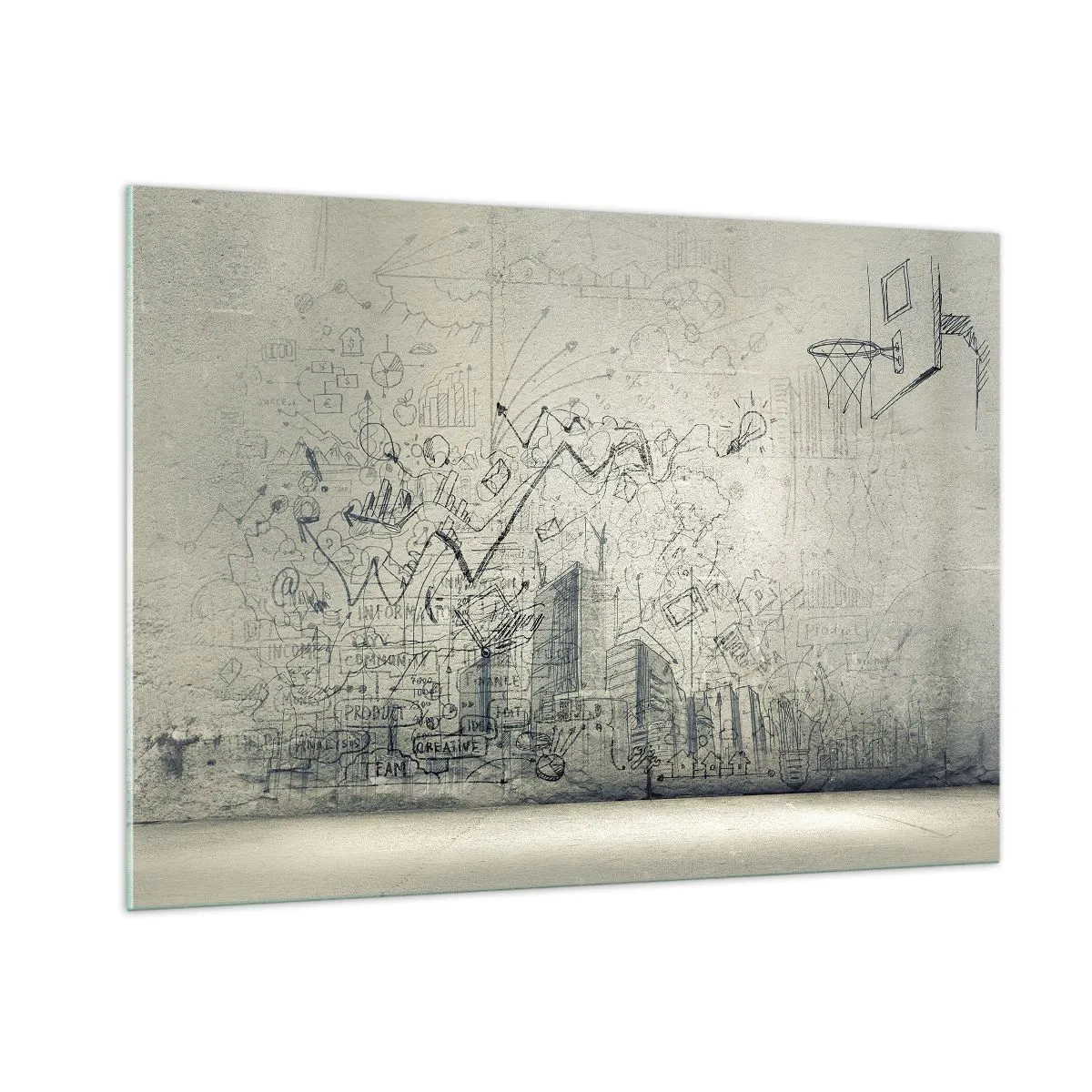 Billede på glas - Mit vidunderlige byliv - 100x70 cm