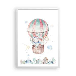 Plakat i hvid ramme - Vi er snart tilbage! - 50x70 cm