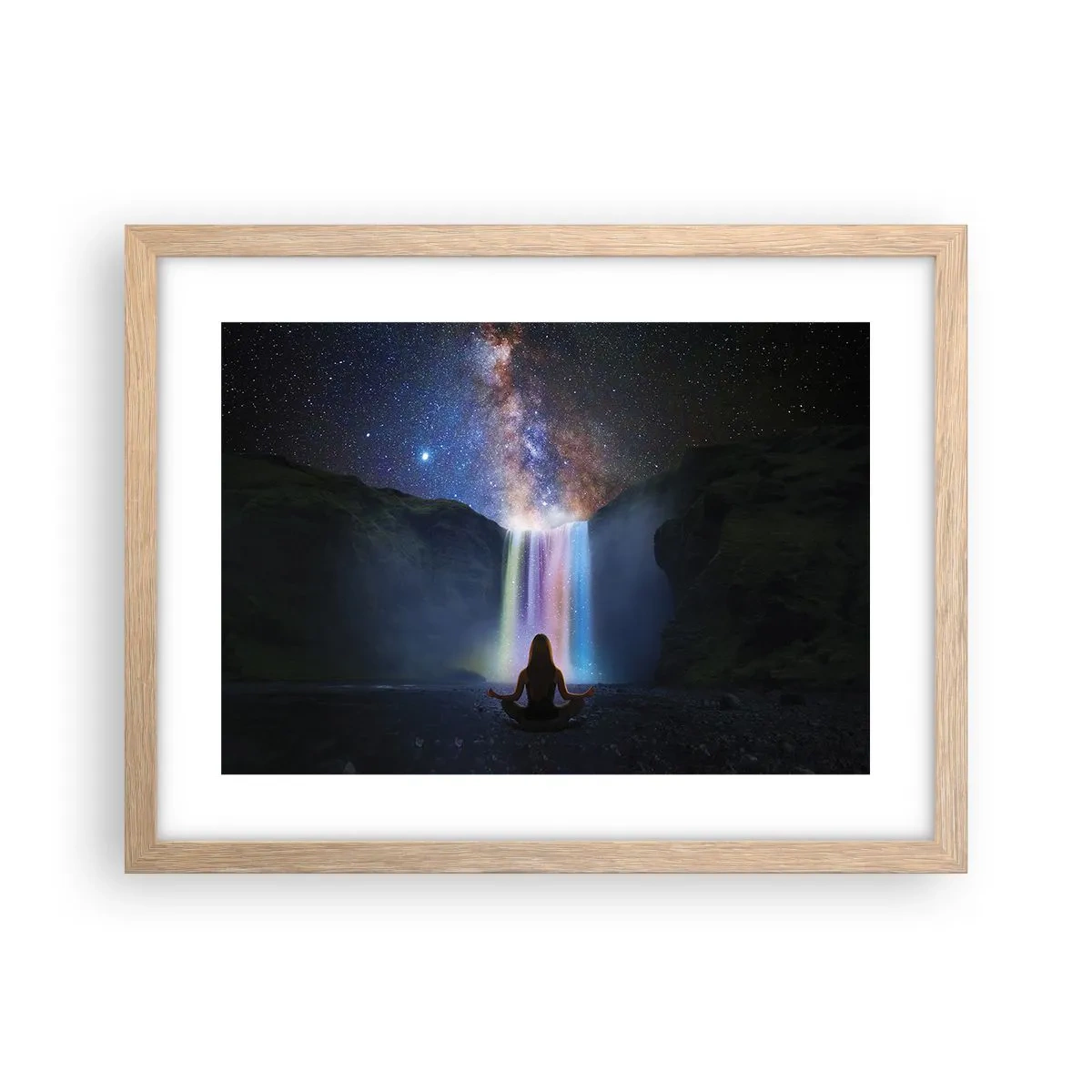 Plakat i ramme af lyst egetræ - Absolut harmoni - 40x30 cm