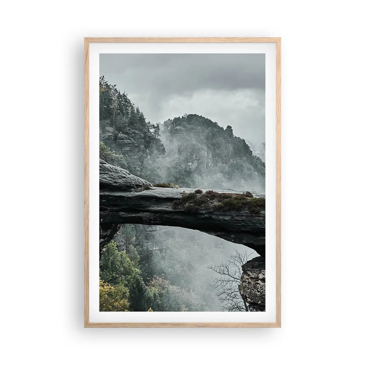 Plakat i ramme af lyst egetræ - Eventyret er ved at begynde - 61x91 cm