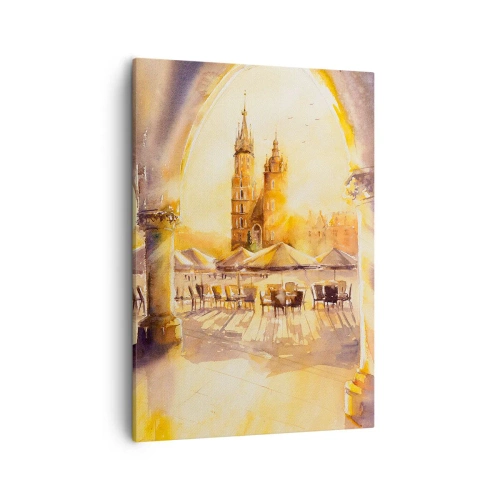 Lærredstryk - Billede på lærred - Øst over markedet i Kraków - 50x70 cm