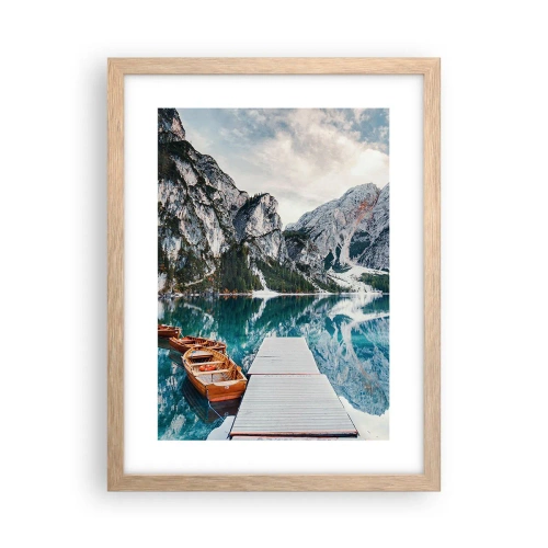 Plakat i ramme af lyst egetræ - Vi vil vise dig skønheden - 30x40 cm