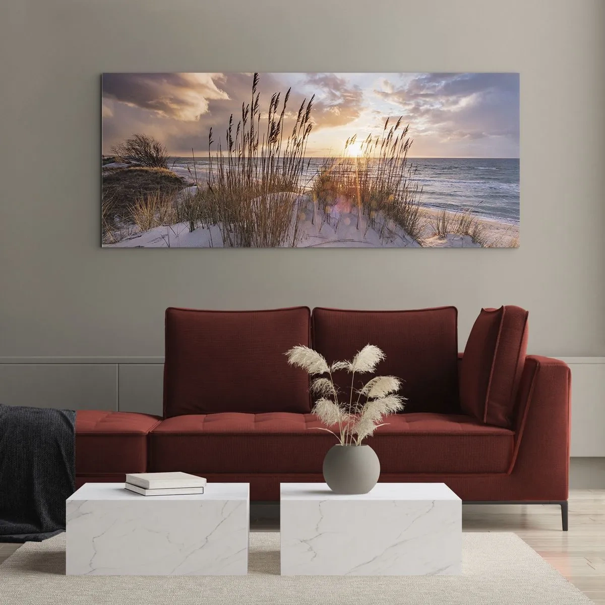 Billede på glas - Farvel til sol og vind - 120x50 cm