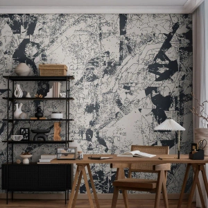 Fototapet Selvklæbende Deluxe Sticker - Modsætningernes gennemtrængning - Abstraktion, Stykke, Collage - 300x210 cm