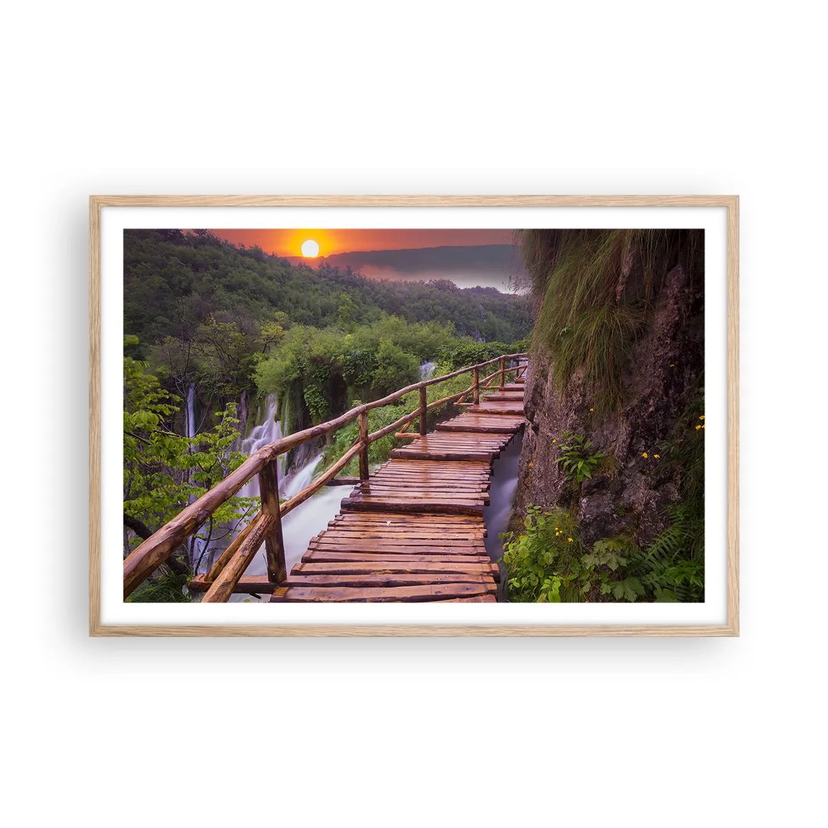 Plakat i ramme af lyst egetræ - En utrolig skønhed - 91x61 cm