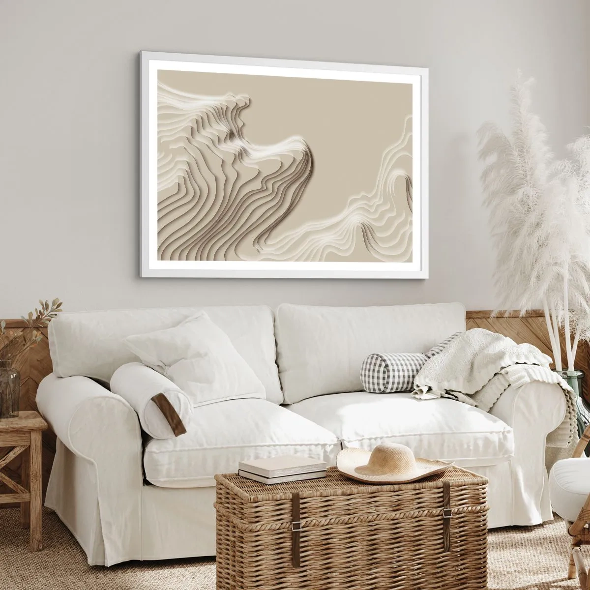 Plakat i hvid ramme - Kunstens topografi - 70x50 cm