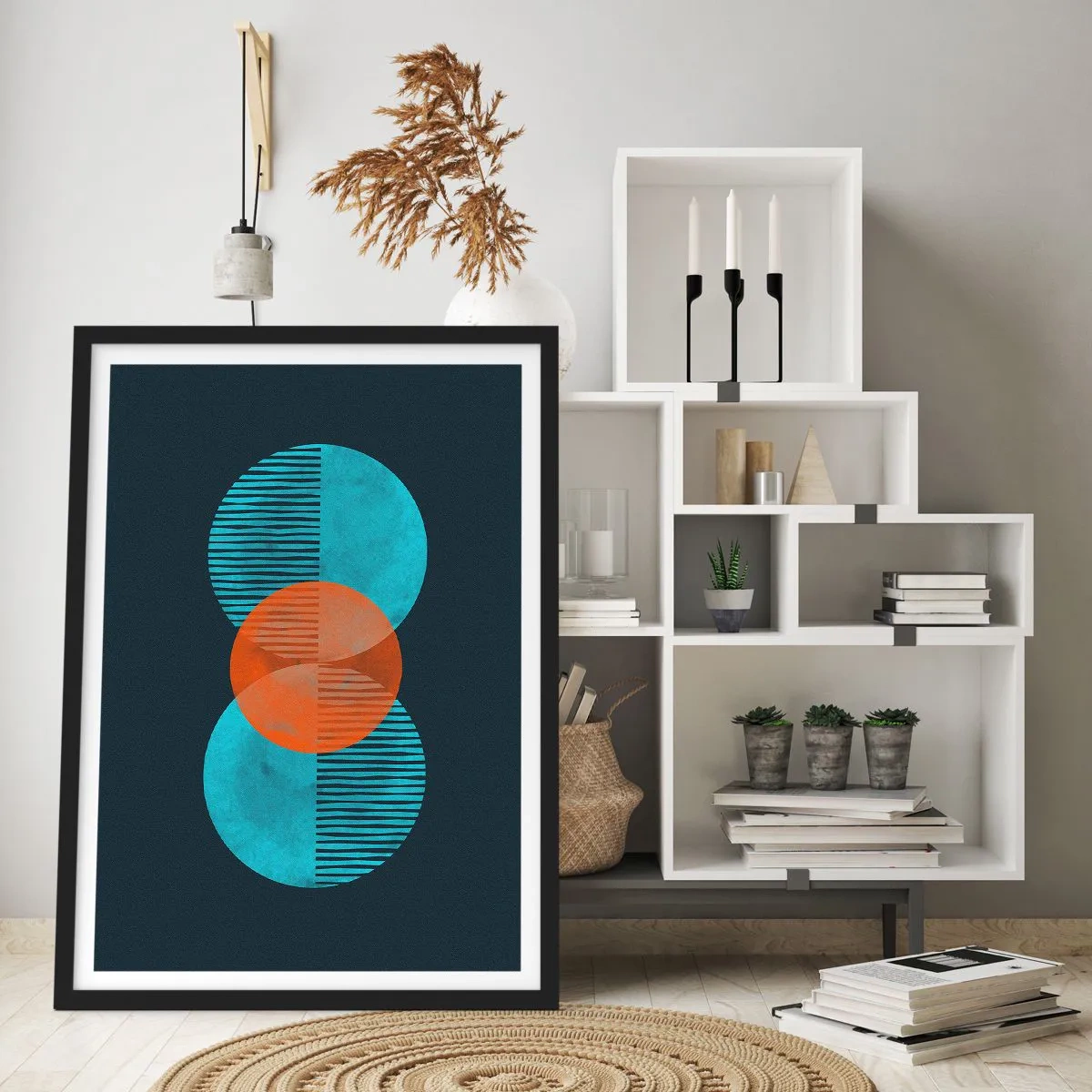 Plakat i sort ramme - Symmetrisk sammensætning - 70x100 cm