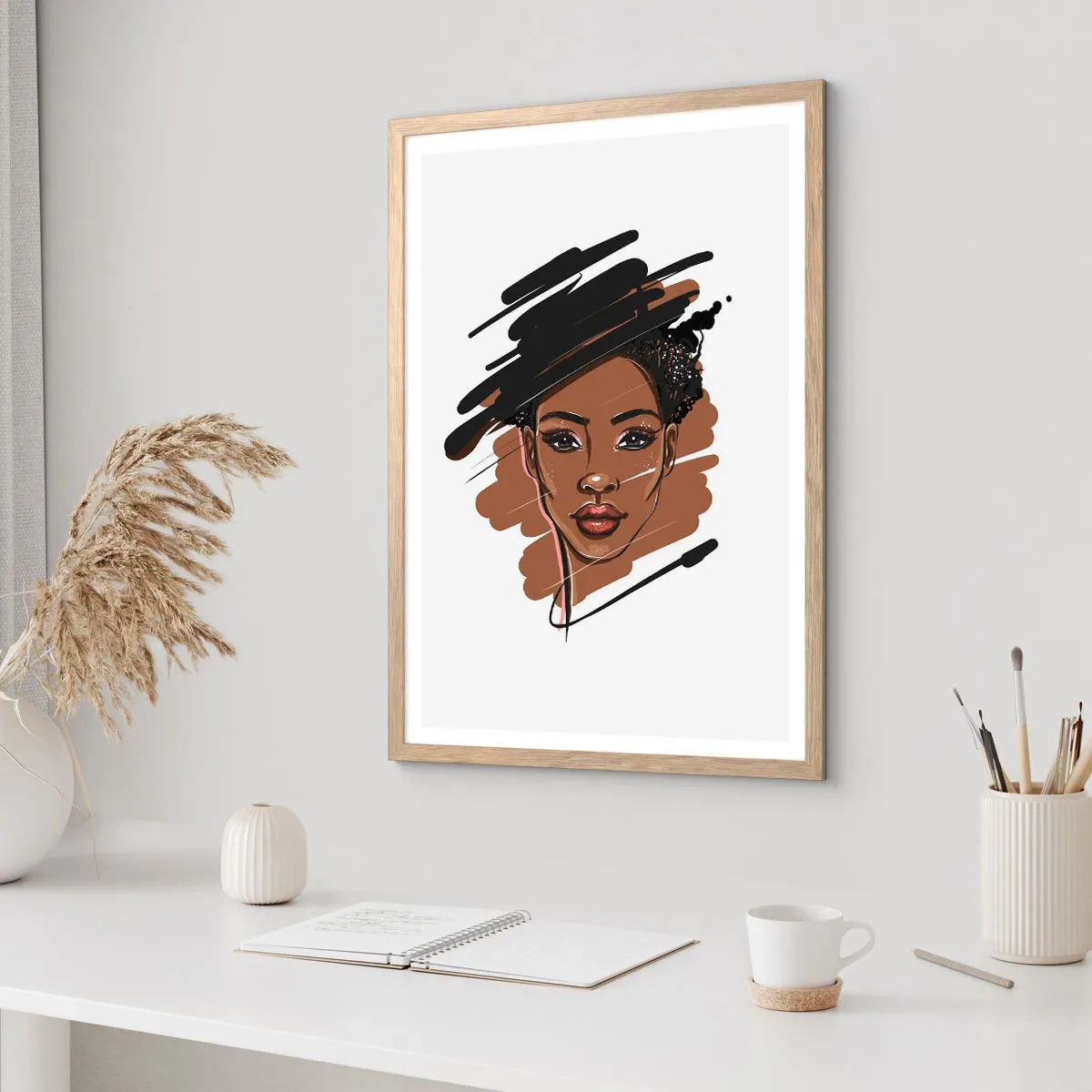 Plakat i ramme af lyst egetræ - Sød som chokolade - 30x40 cm