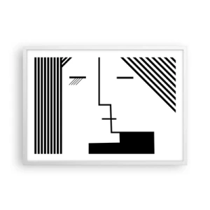 Plakat i hvid ramme - Bare et kys - 70x50 cm