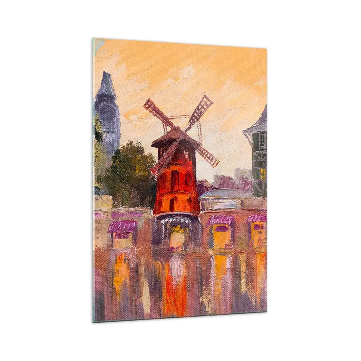 Billede på glas - Parisiske ikoner - Moulin Rouge - 70x100 cm