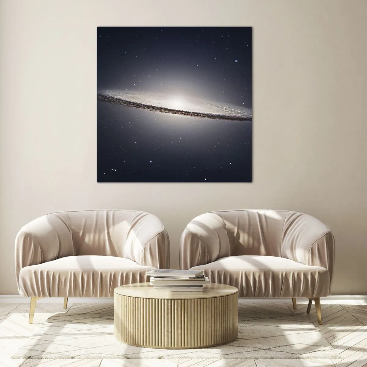 Billede på glas - Der var engang i en galakse langt, langt borte.... - 60x60 cm