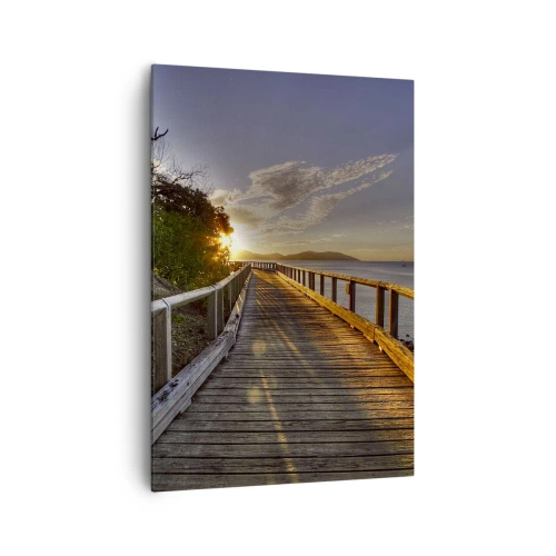 Lærredstryk - Billede på lærred - Gå, bliv ved med at gå mod solen - 70x100 cm