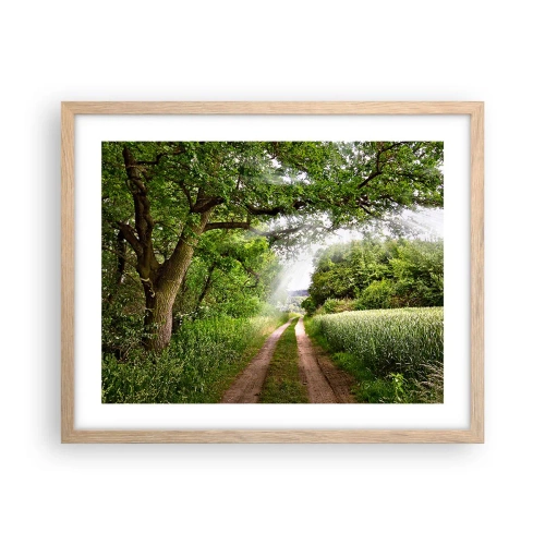 Plakat i ramme af lyst egetræ - Et in Arcadia ego - 50x40 cm