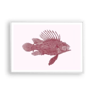 Plakat i hvid ramme - En beboer i eksotiske farvande - 100x70 cm